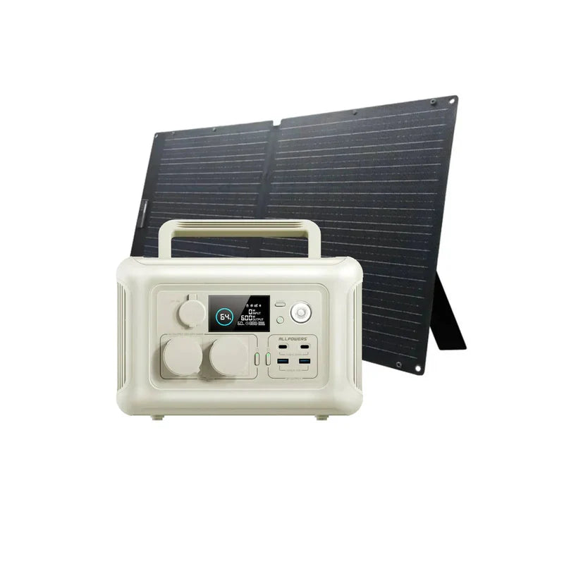 ALLPOWERS Solar Generator Kit 600W (R600 + SE100 100W Solar Panel)