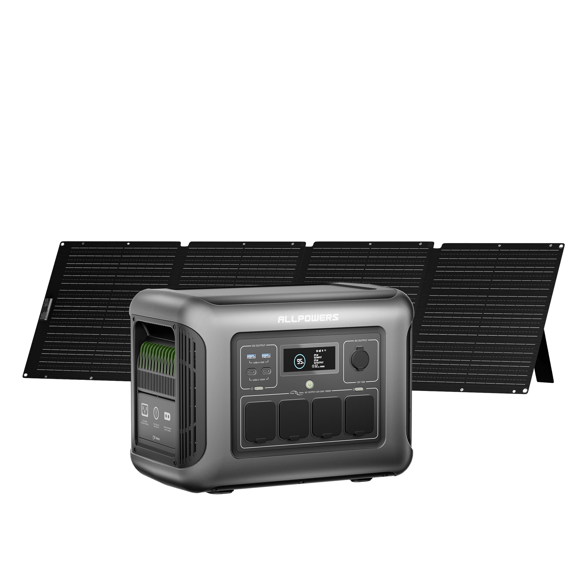 ALLPOWER Solar Generator Kit 1600W (R1500 LITE+ SE200 100W Solar Panel)