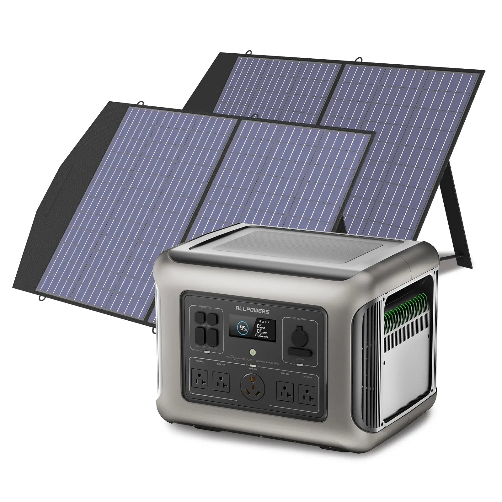 ALLPOWER 2500W Solar Generator (R2500 + SP027 100W Solar Panel)