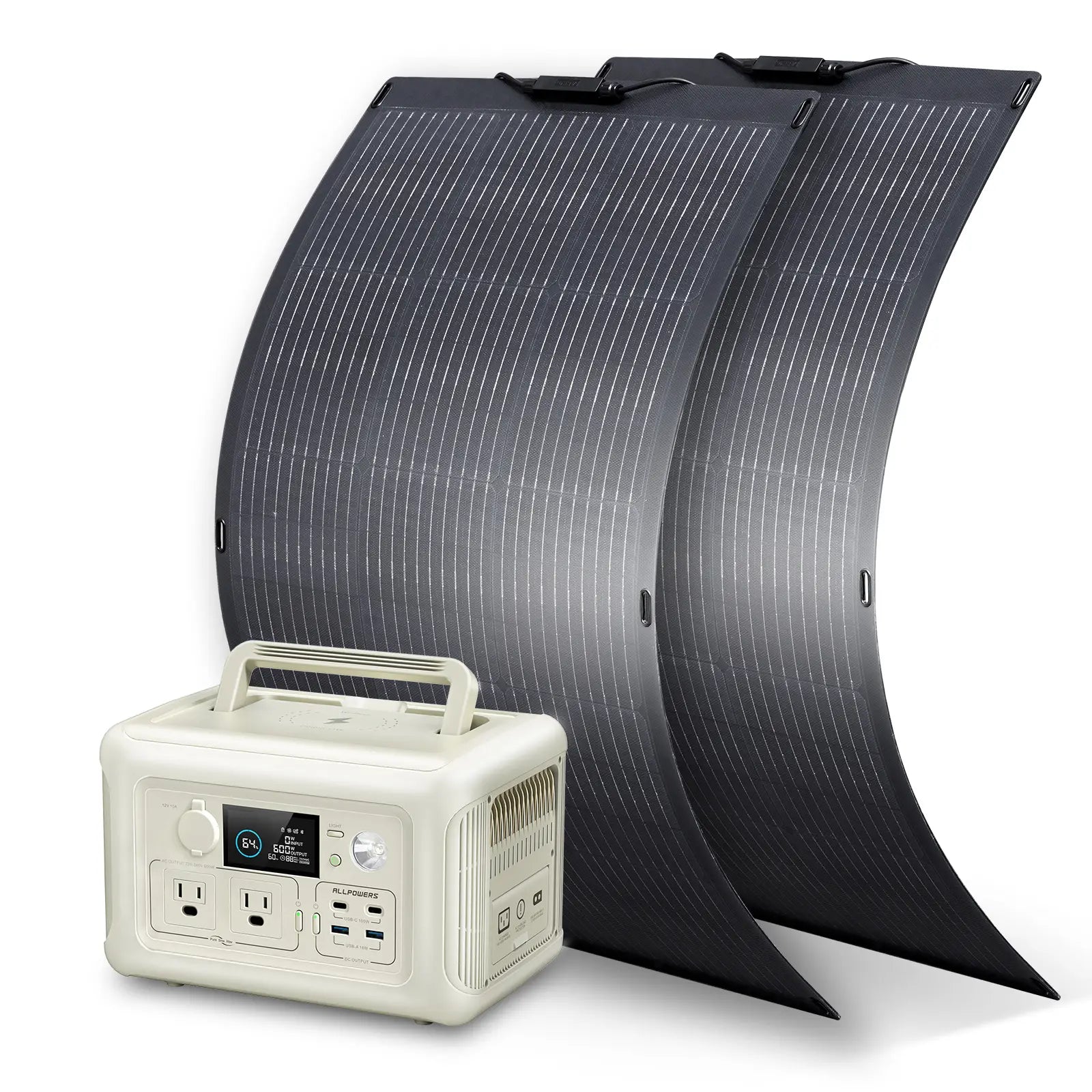 ALLPOWERS 600W Solar Generator (R600 + SF100 100W Flexible Solar Panel)