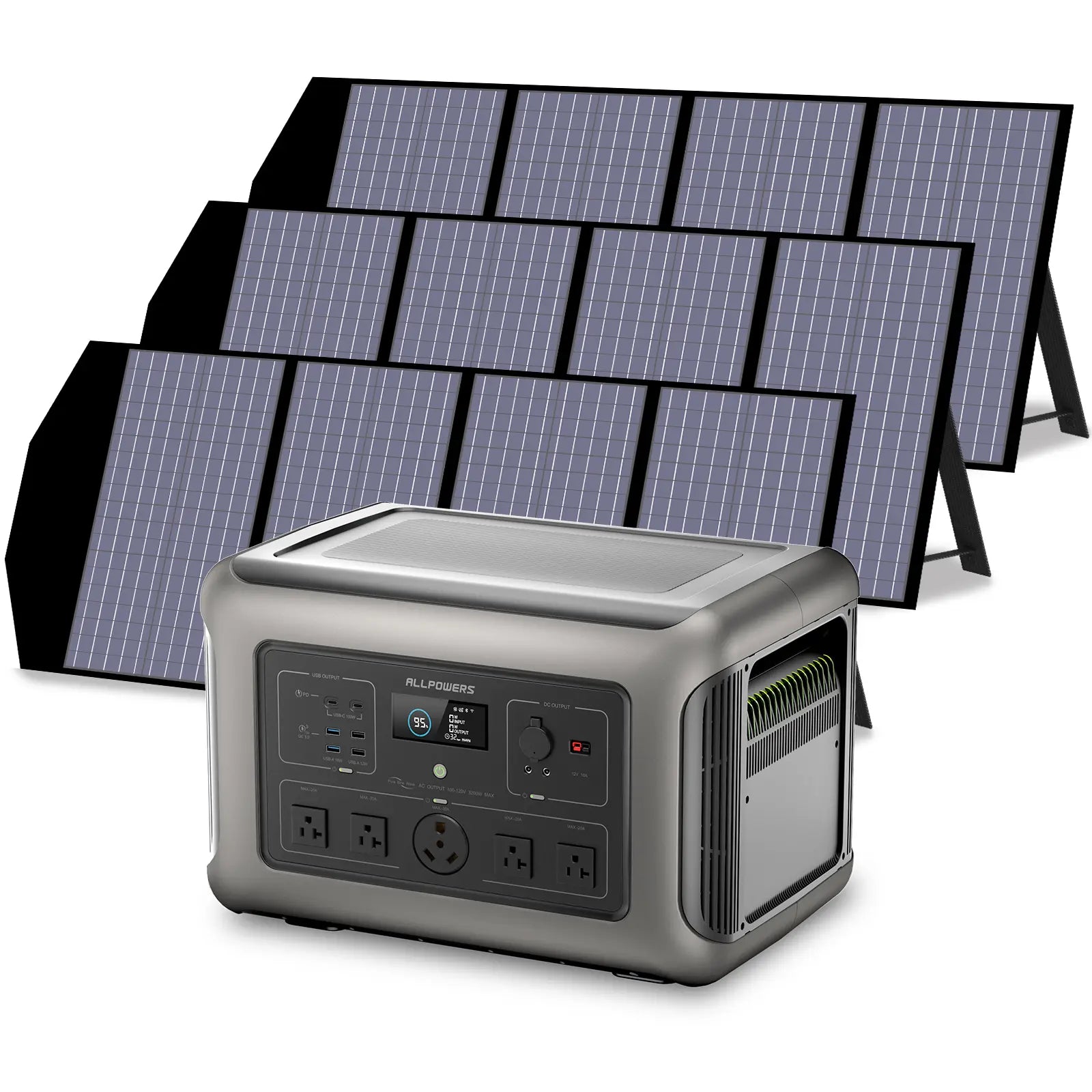 ALLPOWERS 3200W Solar Generator (R3500 + SP029 140W Solar Panel)