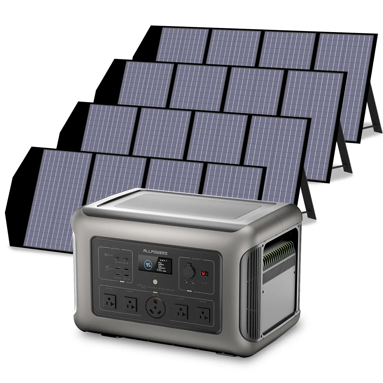 ALLPOWERS 3200W Solar Generator (R3500 + SP029 140W Solar Panel)