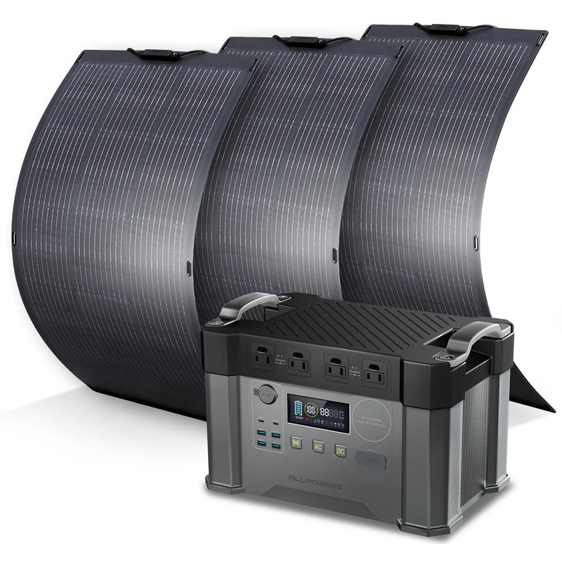 ALLPOWERS 2400W Solar Generator (S2000 Pro + SF100 100W Flexible Solar Panel)