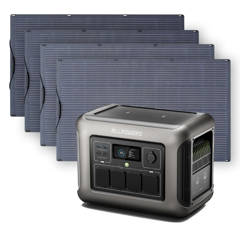 ALLPOWERS Solar Generator Kit 1600W (R1500 LITE + SF200 200W Flexible Solar Panel)