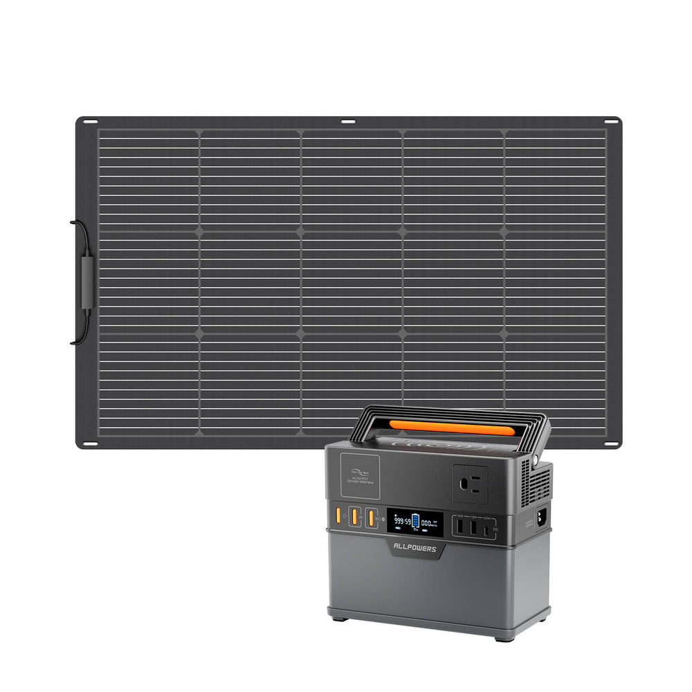 ALLPOWERS 300W Solar Generator (S300 PLUS+ SF100 100W Flexible Solar Panel)