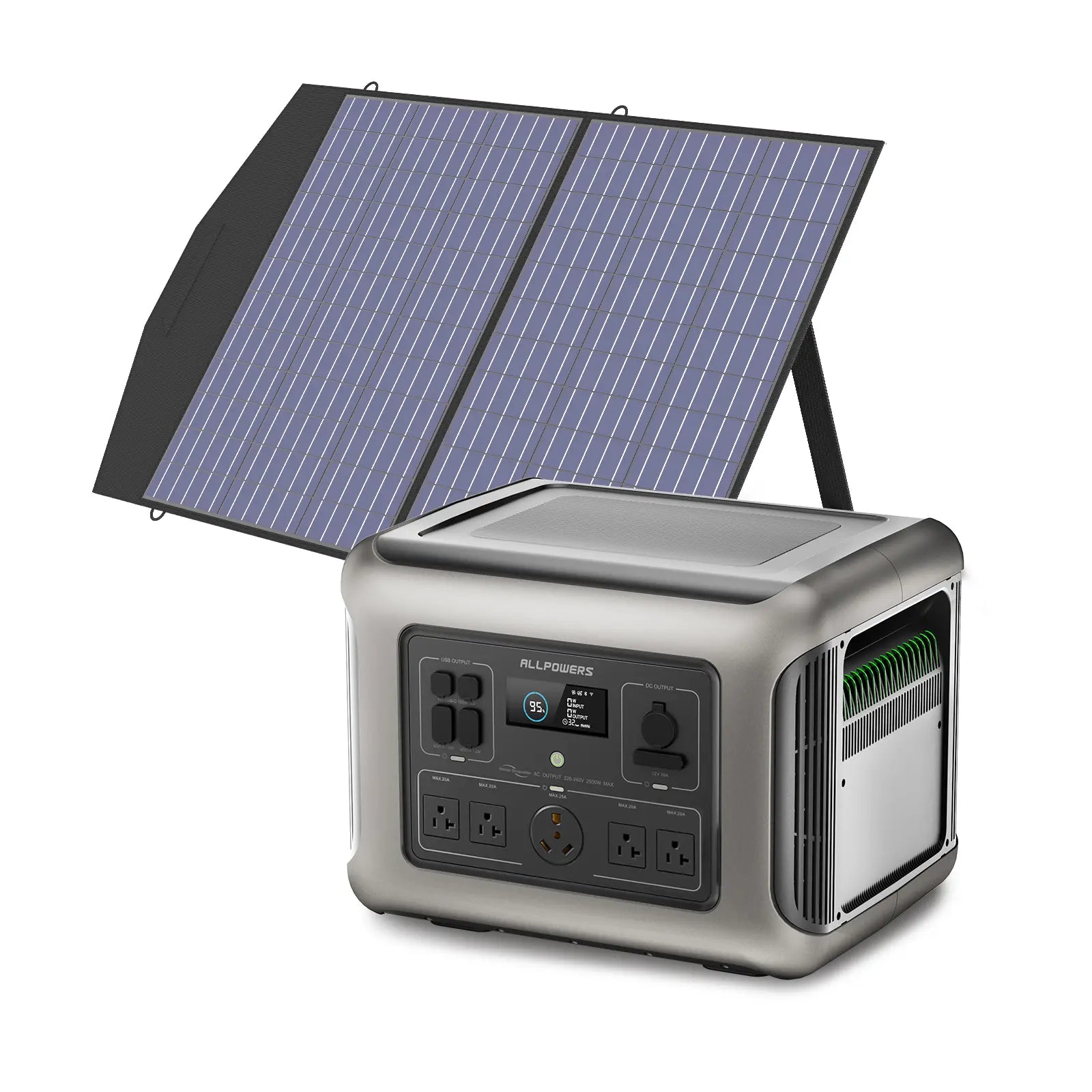 ALLPOWER 2500W Solar Generator (R2500 + SP027 100W Solar Panel)