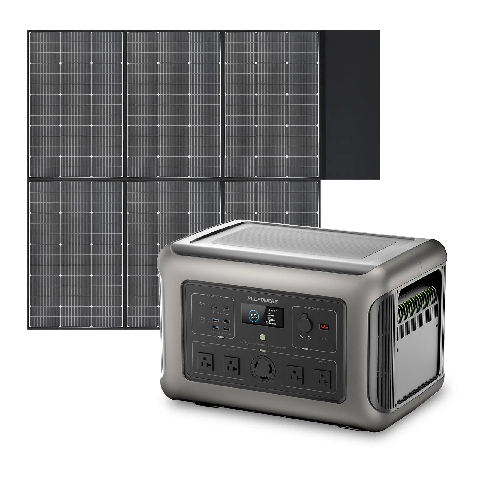 ALLPOWERS 3200W Solar Generator (R3500 + SP039 600W Solar Panel)