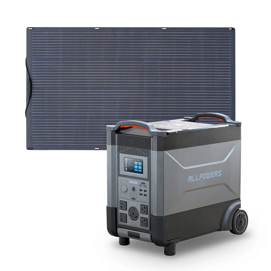 ALLPOWERS 4000W Solar Generator (R4000 + SF200 200W Flexible Solar Panel)