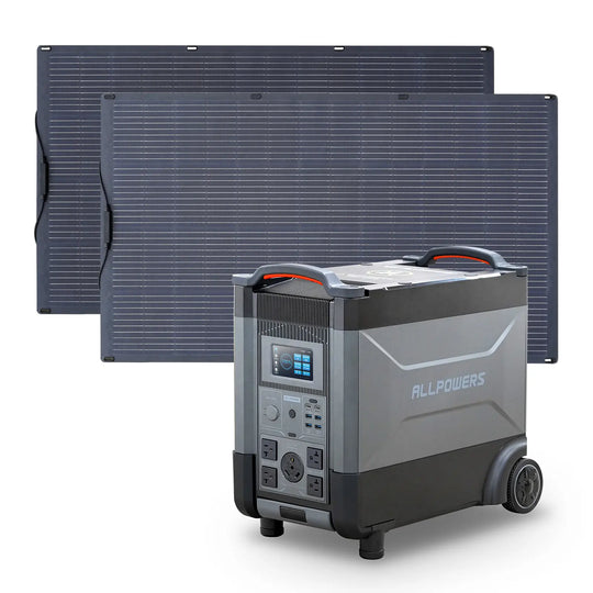 ALLPOWERS 4000W Solar Generator (R4000 + SF200 200W Flexible Solar Panel)