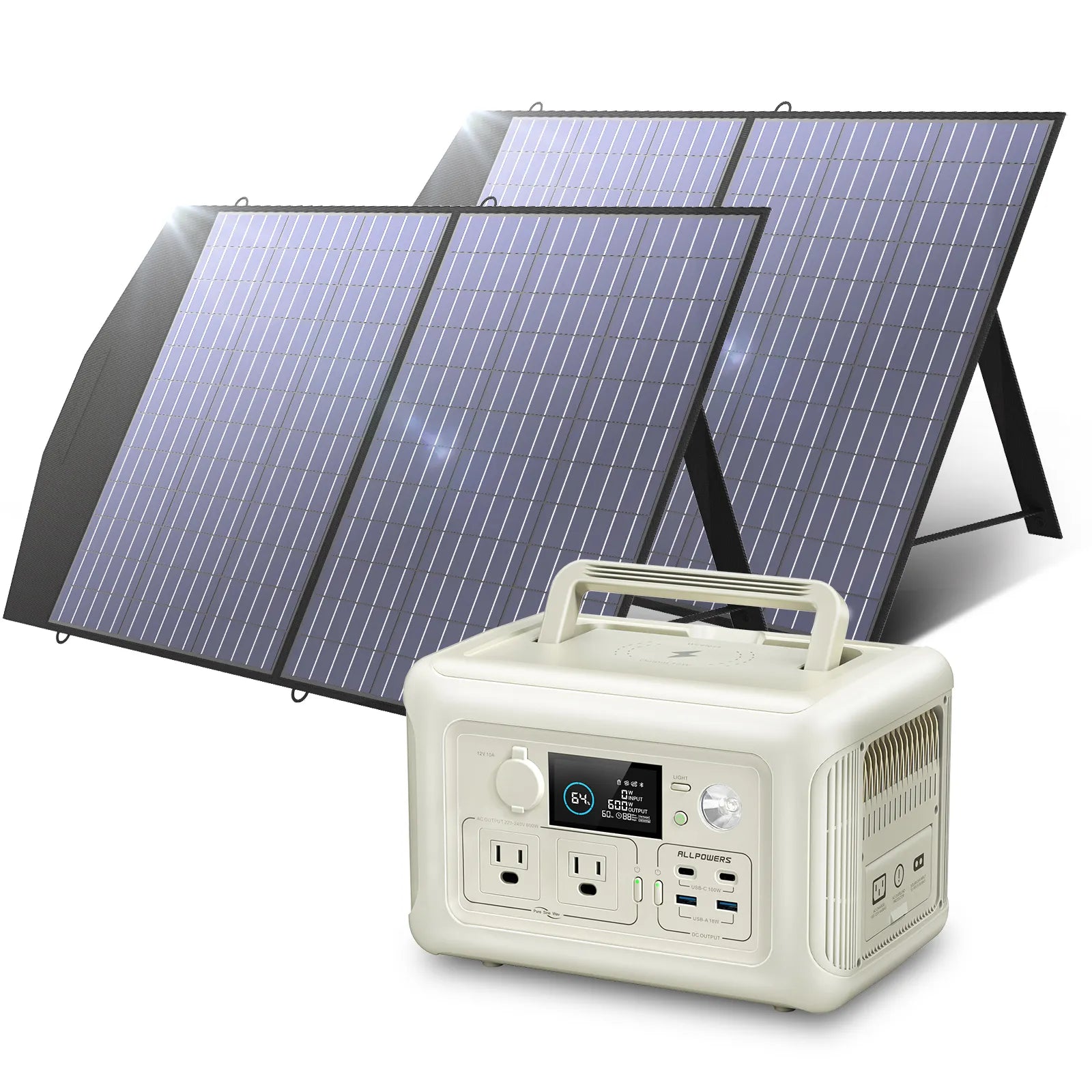 ALLPOWERS 600W Solar Generator (R600 + SP027 100W Solar Panel)