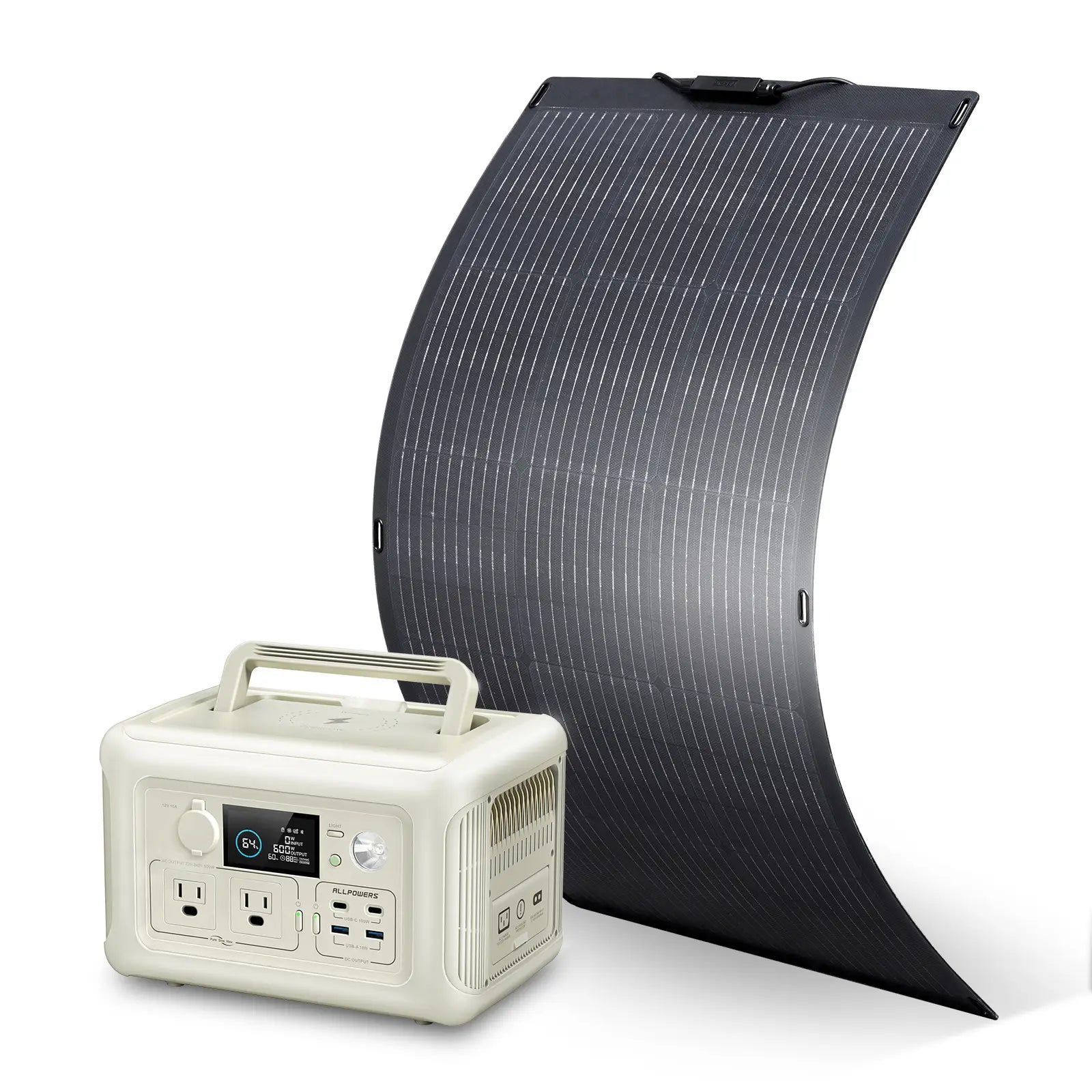 ALLPOWERS 600W Solar Generator (R600 + SF100 100W Flexible Solar Panel