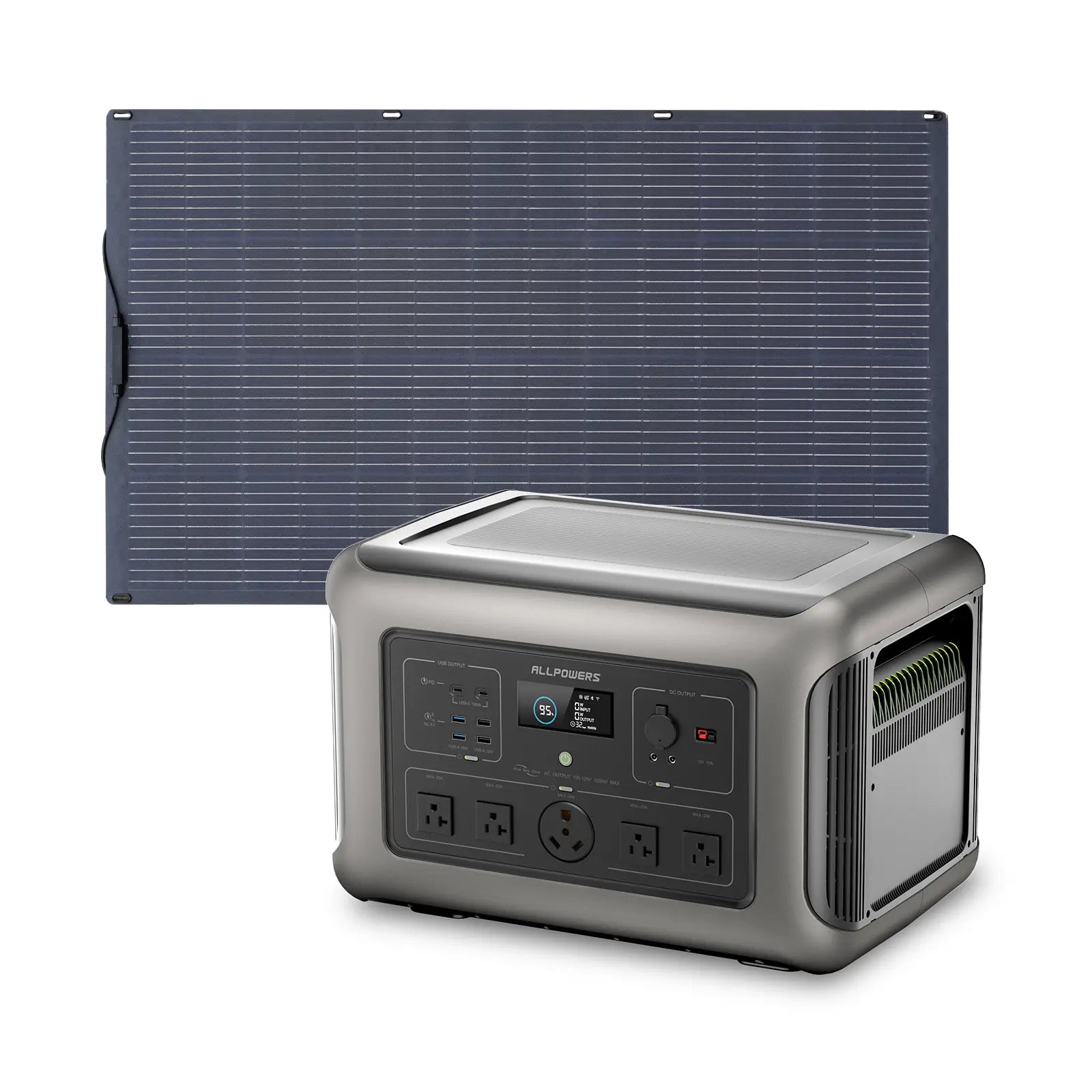 ALLPOWERS 3200W Solar Generator (R3500 + SF200 200W Flexible Solar Panel)