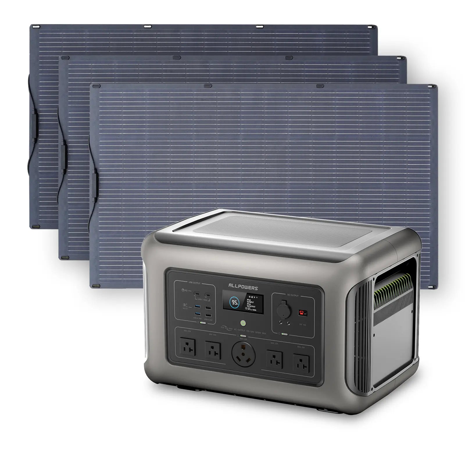 ALLPOWERS 3200W Solar Generator (R3500 + SF200 200W Flexible Solar Panel)