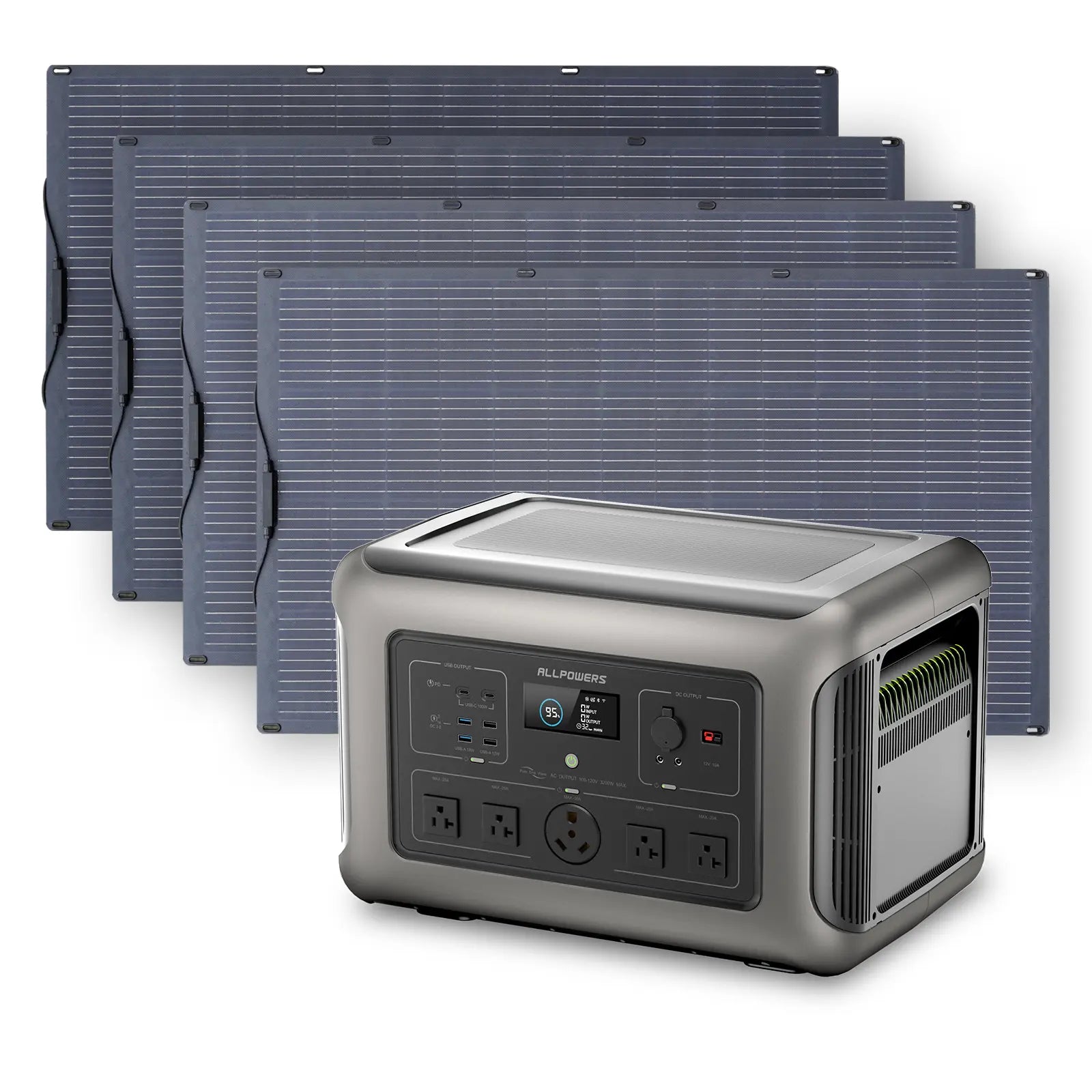 ALLPOWERS 3200W Solar Generator (R3500 + SF200 200W Flexible Solar Panel)