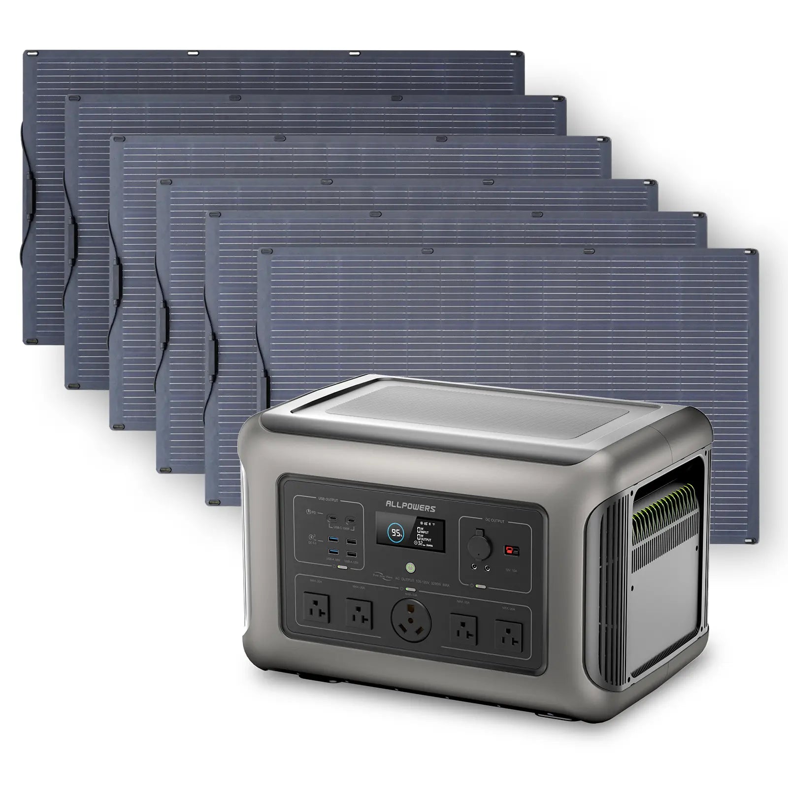 ALLPOWERS 3200W Solar Generator (R3500 + SF200 200W Flexible Solar Panel)